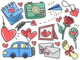valentijnsdag clip art collectie doodle vector