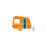 eenvoudig caravan mobiel pictogram logo ontwerp vector