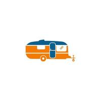 eenvoudig caravan mobiel pictogram logo ontwerp vector