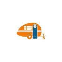 eenvoudig caravan mobiel pictogram logo ontwerp vector