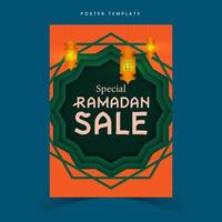 ramadan speciale posters met papier en gradatiestijlen zijn geschikt voor het verkopen van kleding, kortingen, feestdaggroeten, enz vector