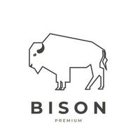 sterk bizon lineart illustratie logo vector