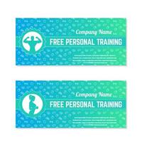 gratis personal training, cadeaubon voor sportschool of fitnessclub vector