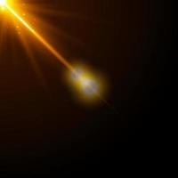 zonnevlam met realistisch licht op zwarte achtergrond vector