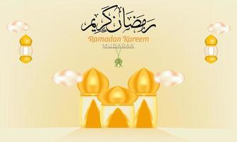 ramadan kareem realistische 3D-banner vector