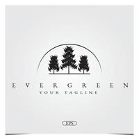 groenblijvende logo premium met dennenboom logo elegante sjabloon vector eps 10