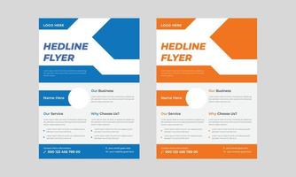 kop flyer sjabloonontwerp, abstracte geometrische zakelijke vector sjabloon voor flyer, vector flyer ontwerp voor het bedrijfsleven.