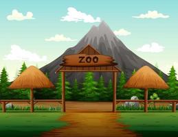 dierentuin ingang zonder bezoekers illustratie vector