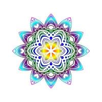 mandala. vintage decoratief element. mandala in regenboogkleuren. mandala met bloemenmotief. yoga-sjablonen vector