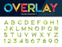 Multicolor transparantie lettertype vector