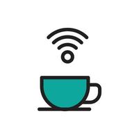 café wifi-pictogram voor website, presentatiesymbool vector