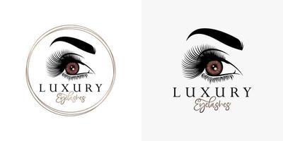 luxe schoonheid wimpers logo vector sjabloon