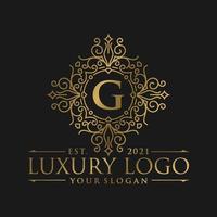 luxe logo monogram crest sjabloon ontwerp vectorillustratie. koninklijke merk vintage vignet ornamenten. vector