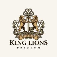 luxe leeuwenkoning logo afbeelding vector sjabloon