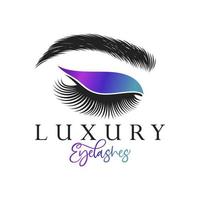 luxe schoonheid wimpers logo vector sjabloon