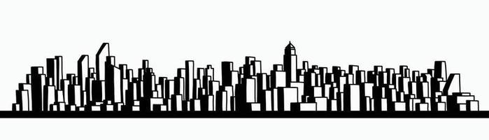 moderne stadsgezicht skyline overzicht doodle tekening op witte achtergrond. vector