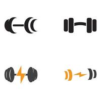 fitness gym en barbell silhouet logo.design voor fitness gym en barbell, met behulp van een vector illustratie sjabloon ontwerpconcept