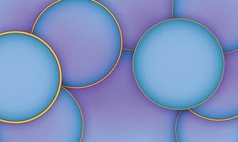 abstracte blauwe cirkel met gouden frame overlappende laag. vector