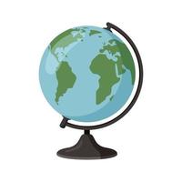 earth globe, planeet, kaart van continenten van de wereld. vectorillustratie in platte cartoon stijl geïsoleerd op een witte achtergrond. vector