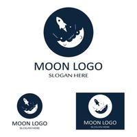volle maan en halve maan logo, met behulp van logo vector pictogram conceptontwerp en symbool illustratie