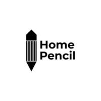 thuis potlood slim eenvoudig logo vector