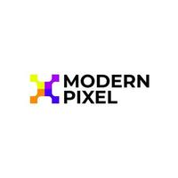 abstract modern pixel tech logo-ontwerp vector