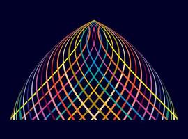 kleurrijke abstracte piramidekoepel vector