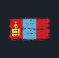Mongolië vlag penseelstreken. nationale vlag vector