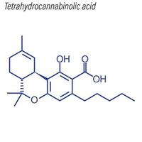 vector skeletformule van tetrahydrocannabinolzuur.