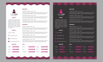 Curriculum Vitae CV Cover Roze schoon Donker koptekst voettekst vector