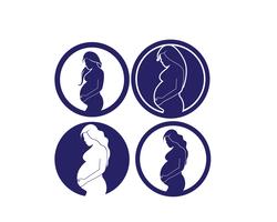 Zwangere vrouwen icon set vector