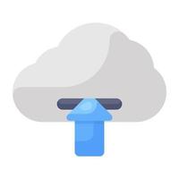 cloud upload icoon in platte stijl vector