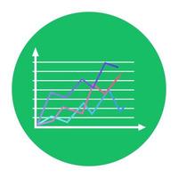 plat vectorontwerp van polylijngrafiekpictogram vector