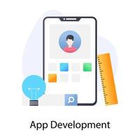app-ontwikkelingspictogram van platte conceptuele stijl, mobiel ontwerp vector
