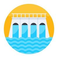 icoon van een dam, waterkracht in trendy vlakke stijl vector