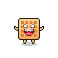 illustratie van kwaad wafel mascotte karakter vector