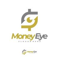 geld oog logo vector, creatieve geld logo ontwerpconcepten, letter s logo sjabloon vector