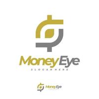 geld oog logo vector, creatieve geld logo ontwerpconcepten, letter s logo sjabloon vector