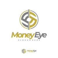 geld oog logo vector, creatieve geld logo ontwerpconcepten, letter s logo sjabloon vector