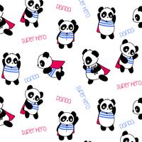 Hand getekend superheld panda patroon vector