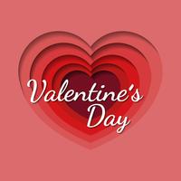 Valentijnsdag achtergrond met hart gevormd in papier kunststijl vector