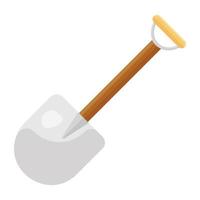 een hard mes spitgereedschap, flatty style of shovel icon vector