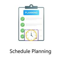 klok met checklist, vlakke gradiëntvector van planningsplanning vector