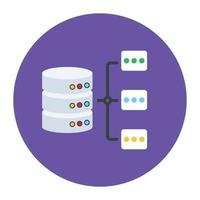 plat afgerond pictogram van computernetwerk vector