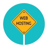 icoon van webhosting geschreven op een bord, plat ontwerp vector