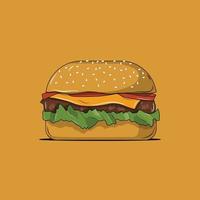 hamburger in cartoon vector tekening