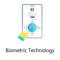 slimme beveiligingsapp, platte gradiëntvector van biometrische technologie vector
