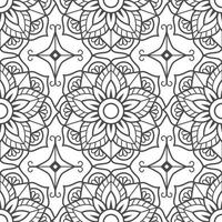 zwart en wit mandala naadloos patroon vector