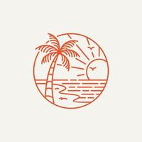 vintage kuststrand logo-ontwerp vector