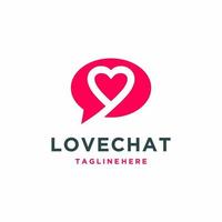 liefde en chat-logo. dating app logo pictogram vectorillustratie vector